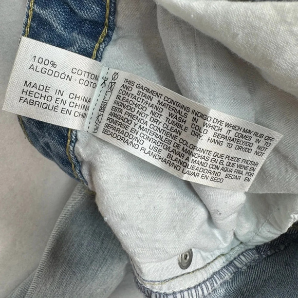 French Star Jeans Womens 9 Light Blue Girlfriend Fit High Rise Distressed NWT - Picture 5 of 12